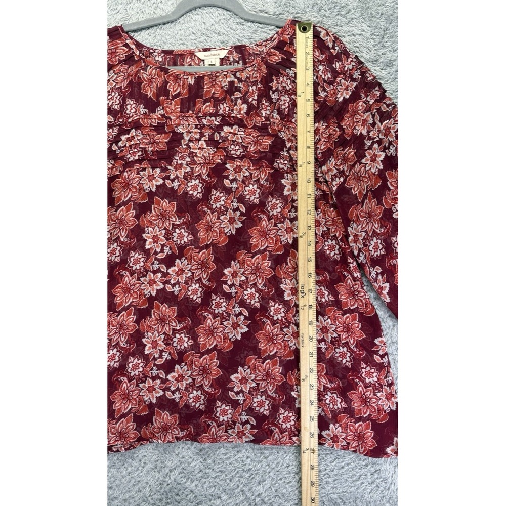 Sundance Womens Large 100% Silk Floral Peasant Blouse Imperial Gardens Boho Top - Picture 7 of 12